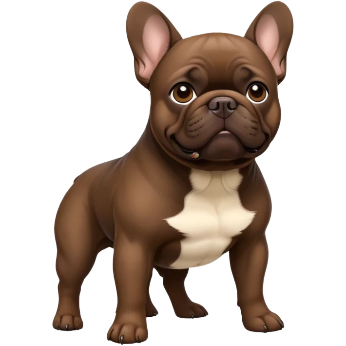 dark brown french bulldog with labrador emoji