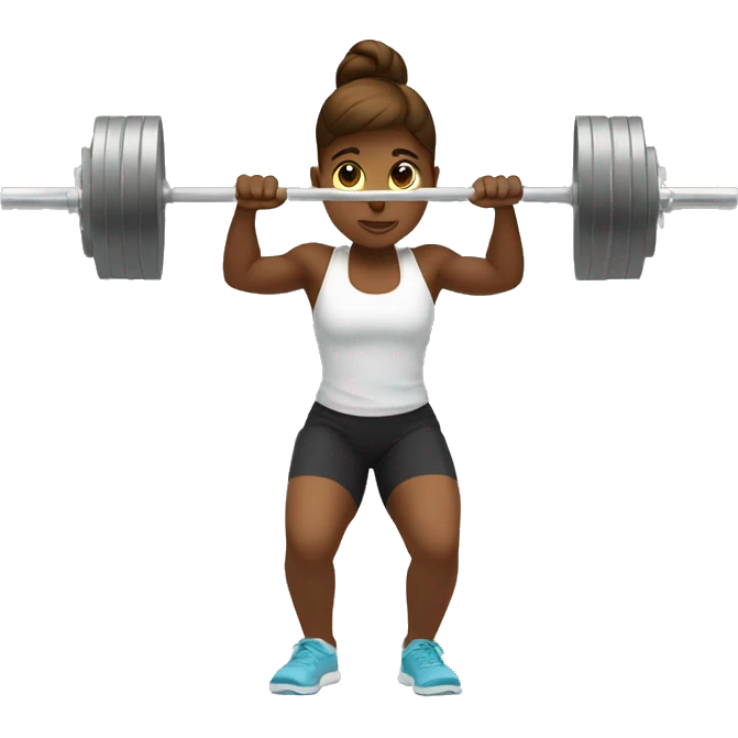 girl doing barbell back squat emoji
