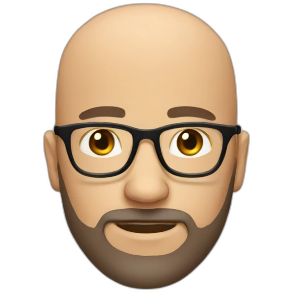 bald man with beard with glasses emoji