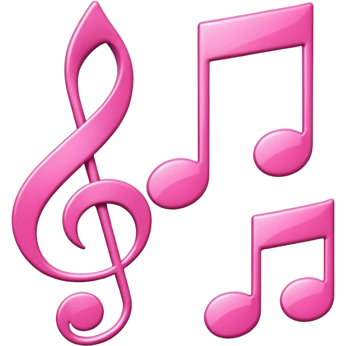 Pink notes of music emoji