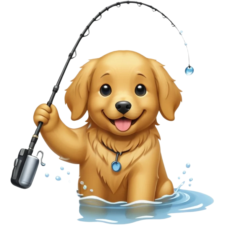Dog fishing  emoji