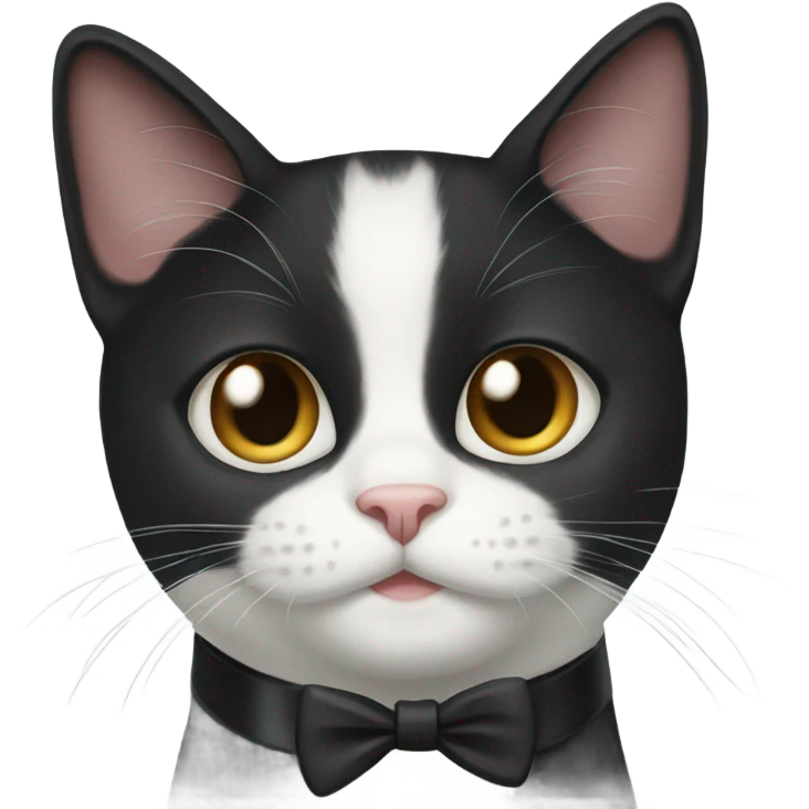 Tuxedo cat with white chin  emoji
