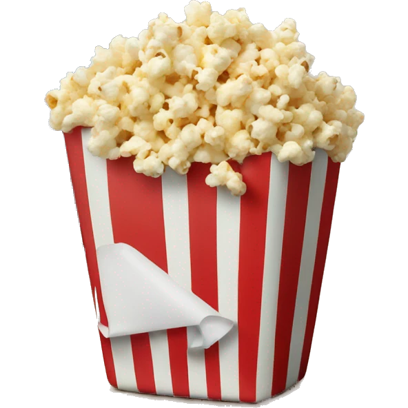 Popcorn in a striped cup with a TV emoji