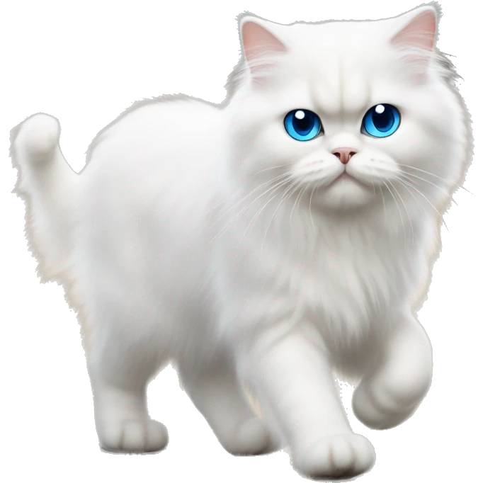 White persian cat whit blue eyes kitten walking  emoji