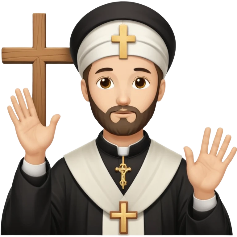 Orthodox Christian priest making the sign of the cross with the movement outlined emoji