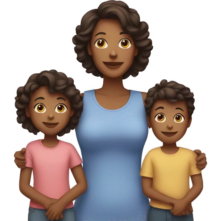 Mom and 3 kids emoji