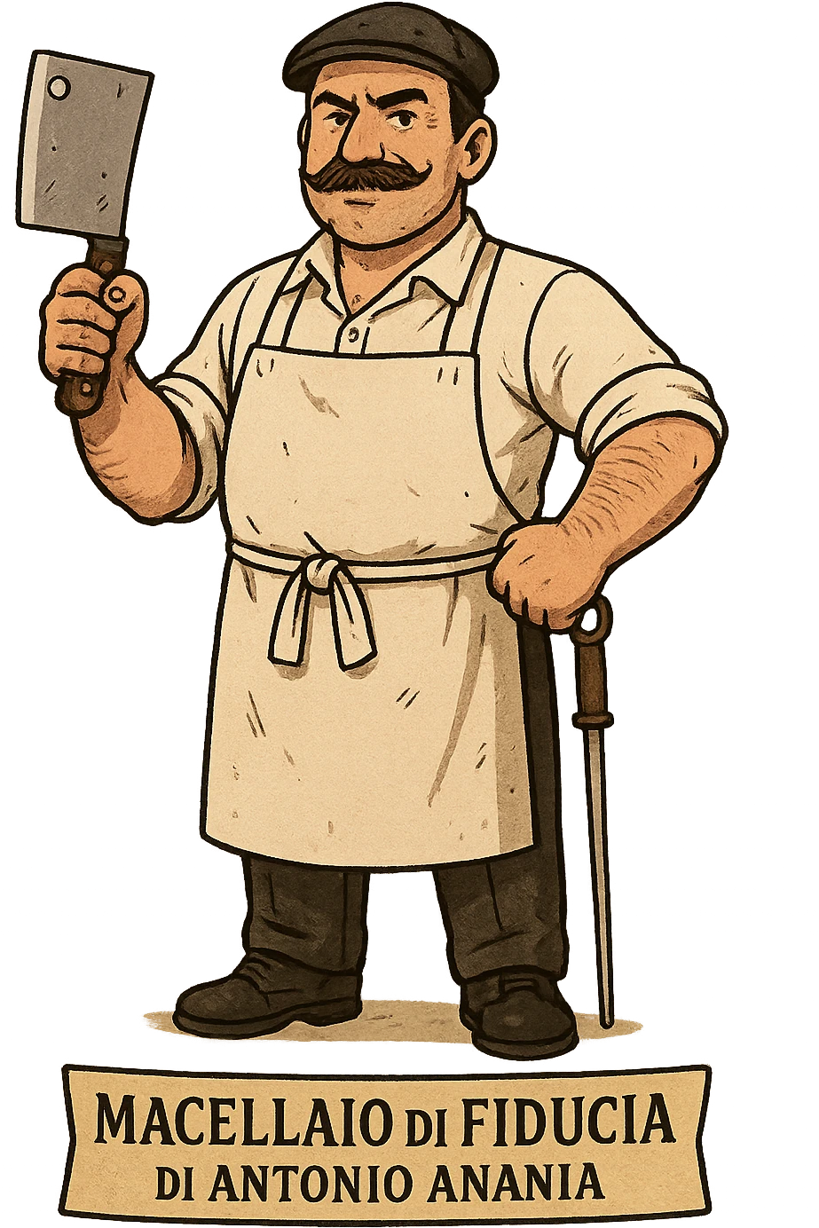 uomo Macellaio chiamato "Macellaio di Fiducia di Antonio Ananìa" emoji