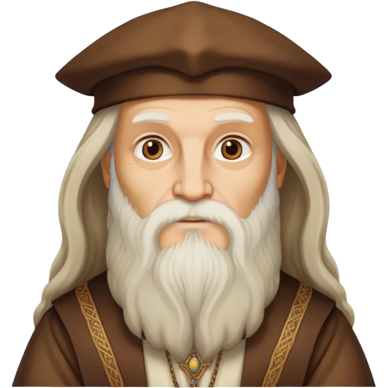 Leonardo da Vinci with long beard and Renaissance clothing emoji