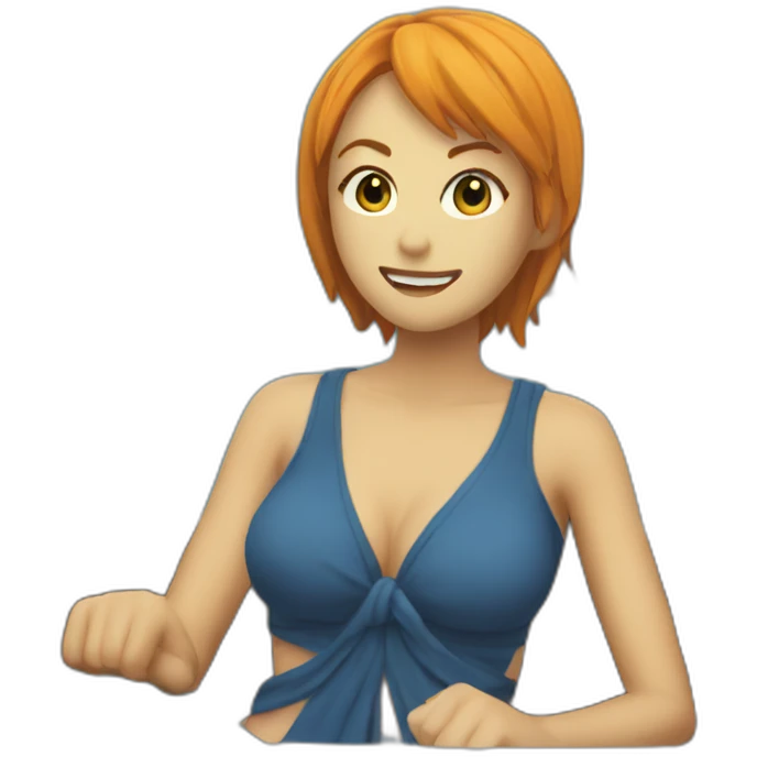 Nami on a boat emoji