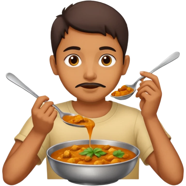 Indian eating curry emoji