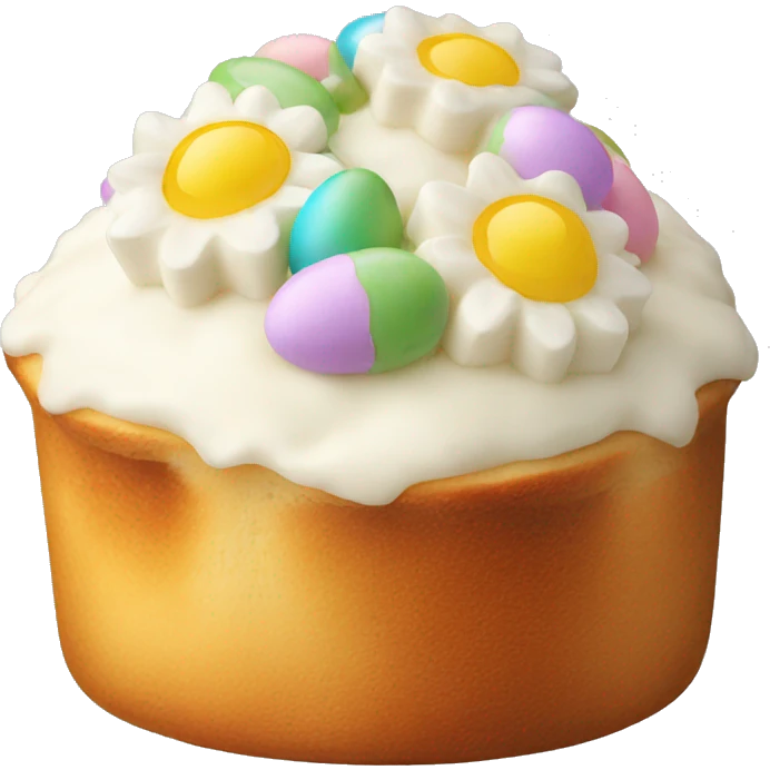 easter bread with white topping and sprinлles emoji