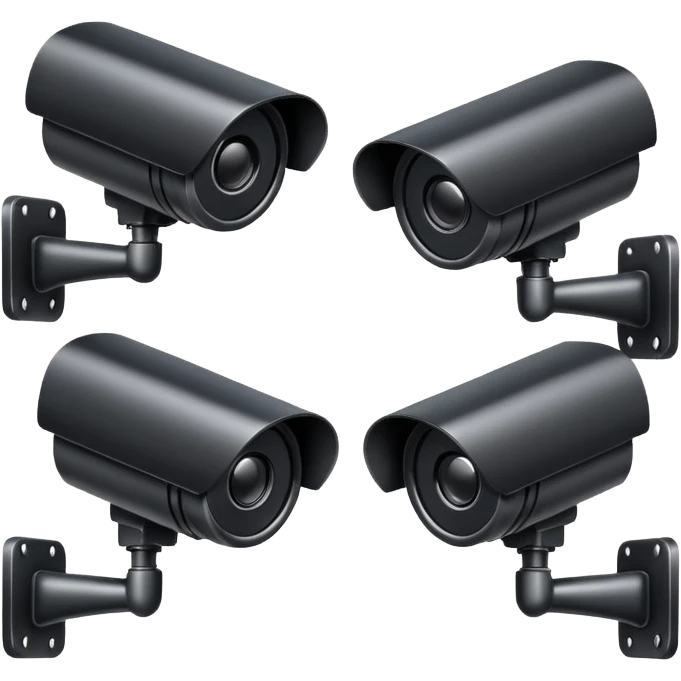 Four cctv cameras linked together  emoji