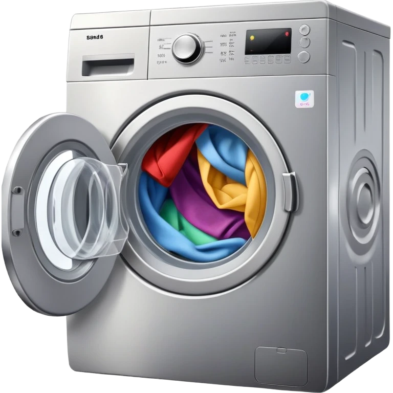 Open Washing machine with clothes inside emoji