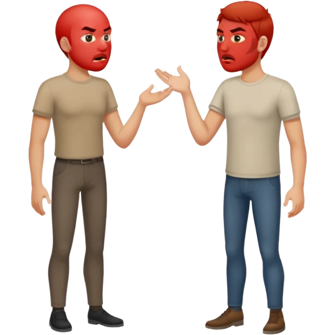 two men arguing full body emoji