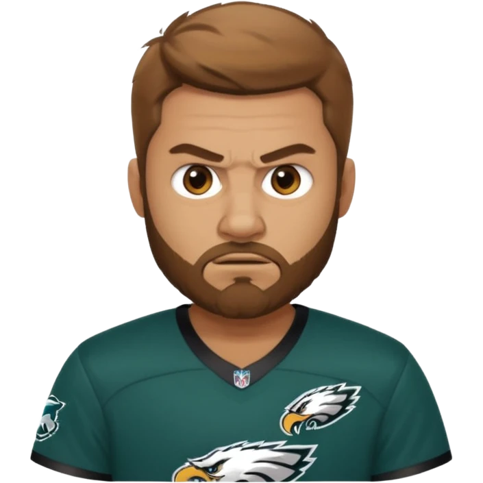Angry eagles fan male with short light brown hair and beard emoji