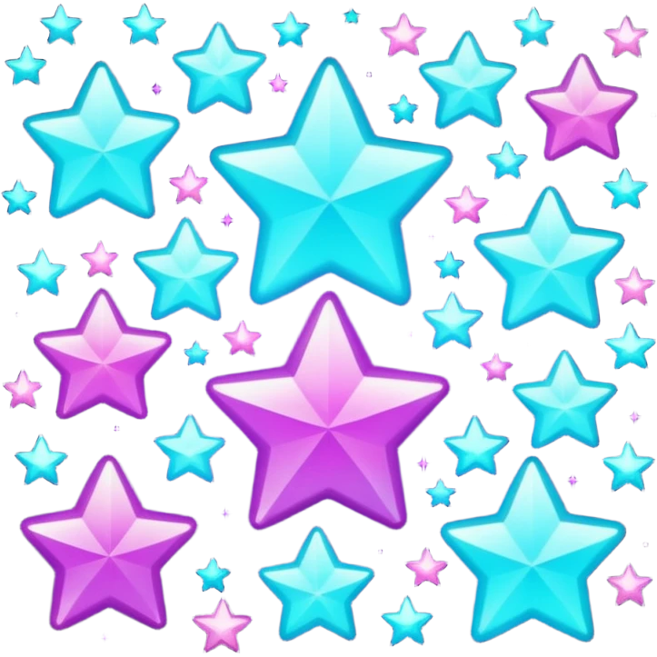 glitter purple and cian stars emoji
