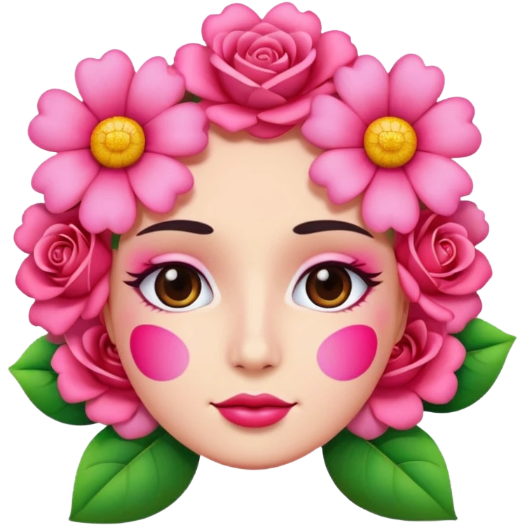 Blush face with flowers emoji