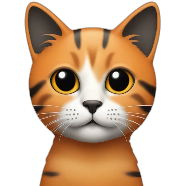 Cat colour orange wirh lines blacks emoji
