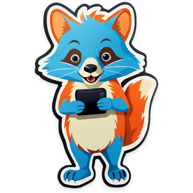 An animal using a cell phone emoji
