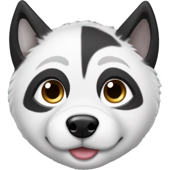 Black and white husky with different eyes emoji