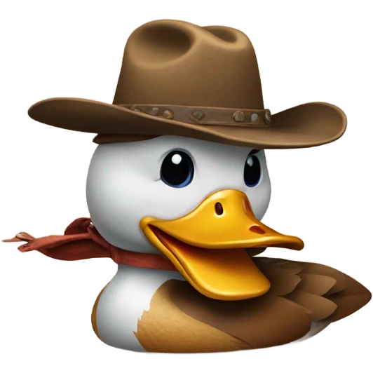 Duck with cowboy head  emoji
