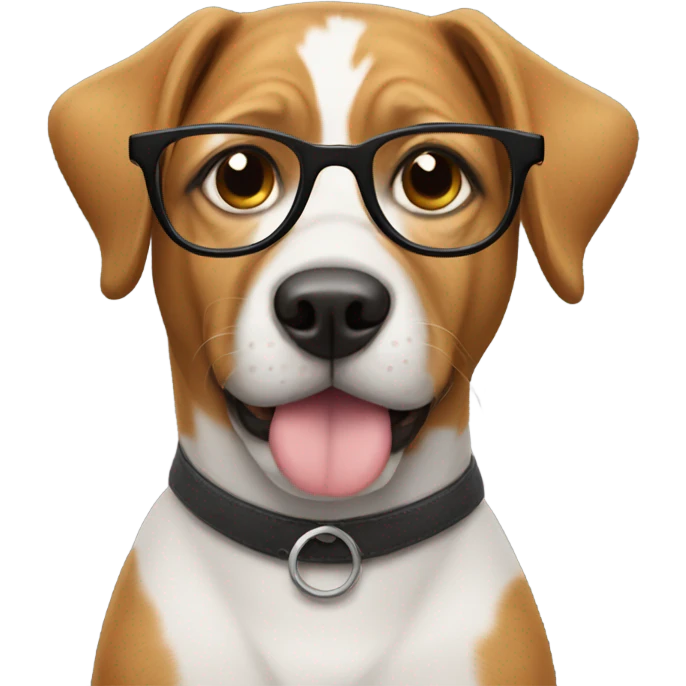 A dog with glasses emoji