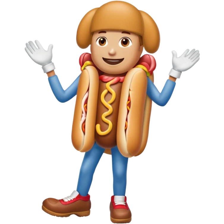 Hot dog with what shoes and white gloves similing  emoji