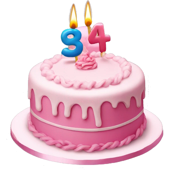 Bday cake pink emoji