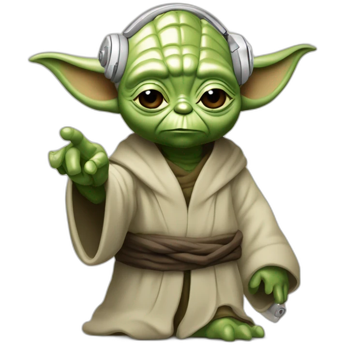 Yoda con micrófono y palabras"Capo Radio" emoji