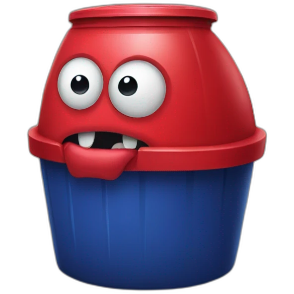 red bin monster emoji