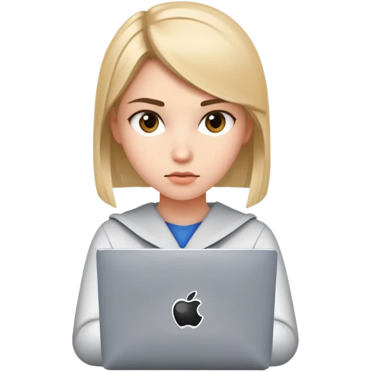 Girl with computer coding emoji
