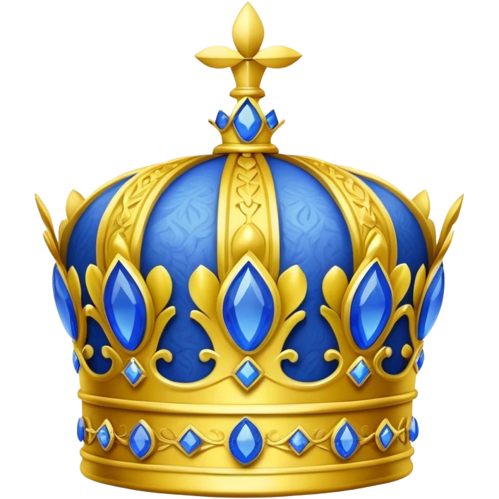 Blue crown with a lemon on the top emoji