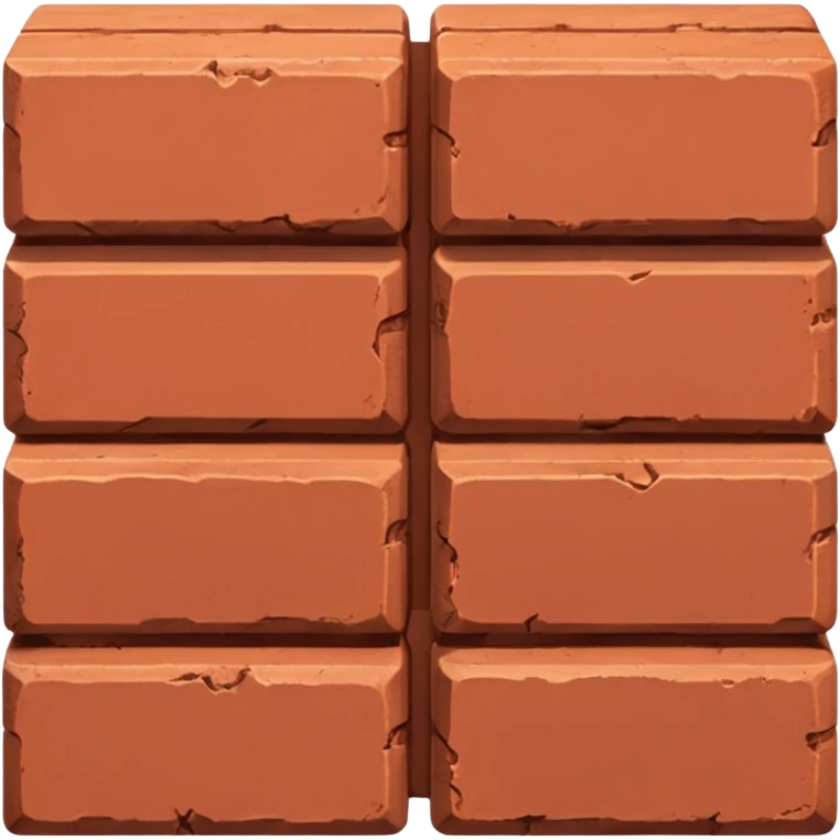 Realistic red clay brick emoji