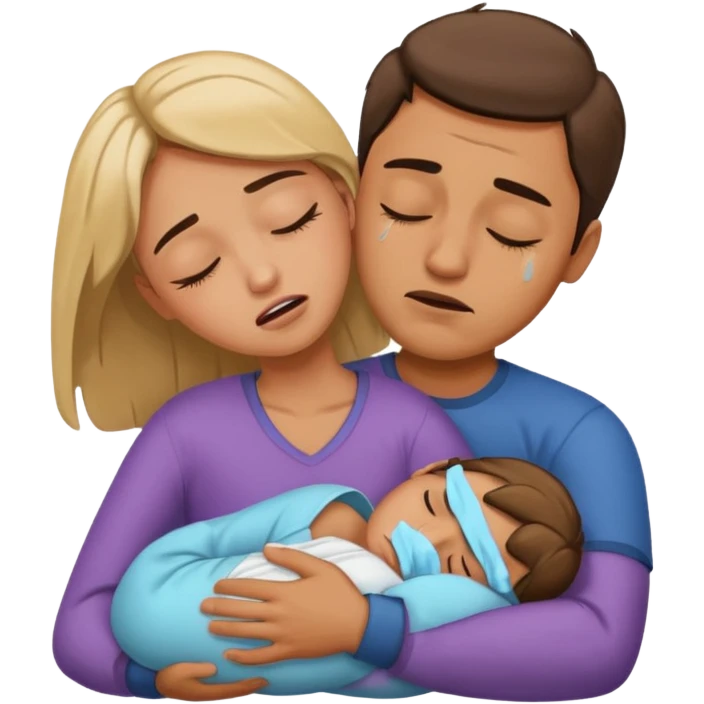 A man holding a sleeping woman in his arms whilst crying  emoji