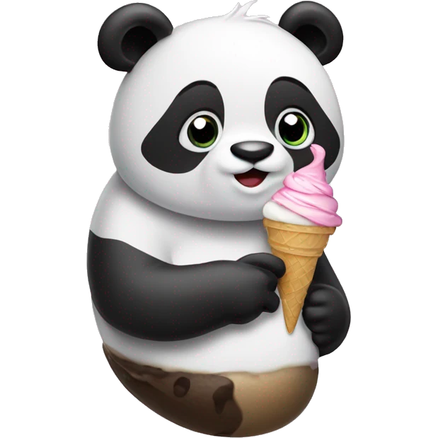 Panda eating ice cream emoji