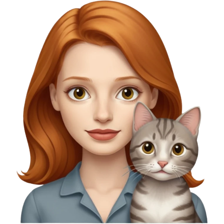 Jessica Chastain, with cute cat emoji