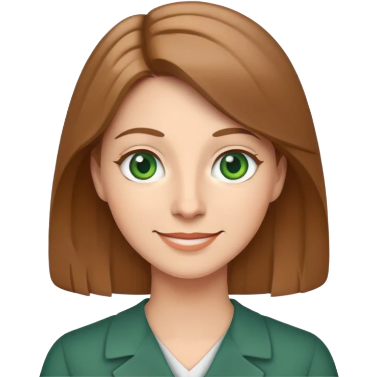 happy teacher with light brown hair and green eyes emoji