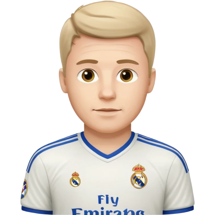 White Male wearing Real Madrid jersey emoji