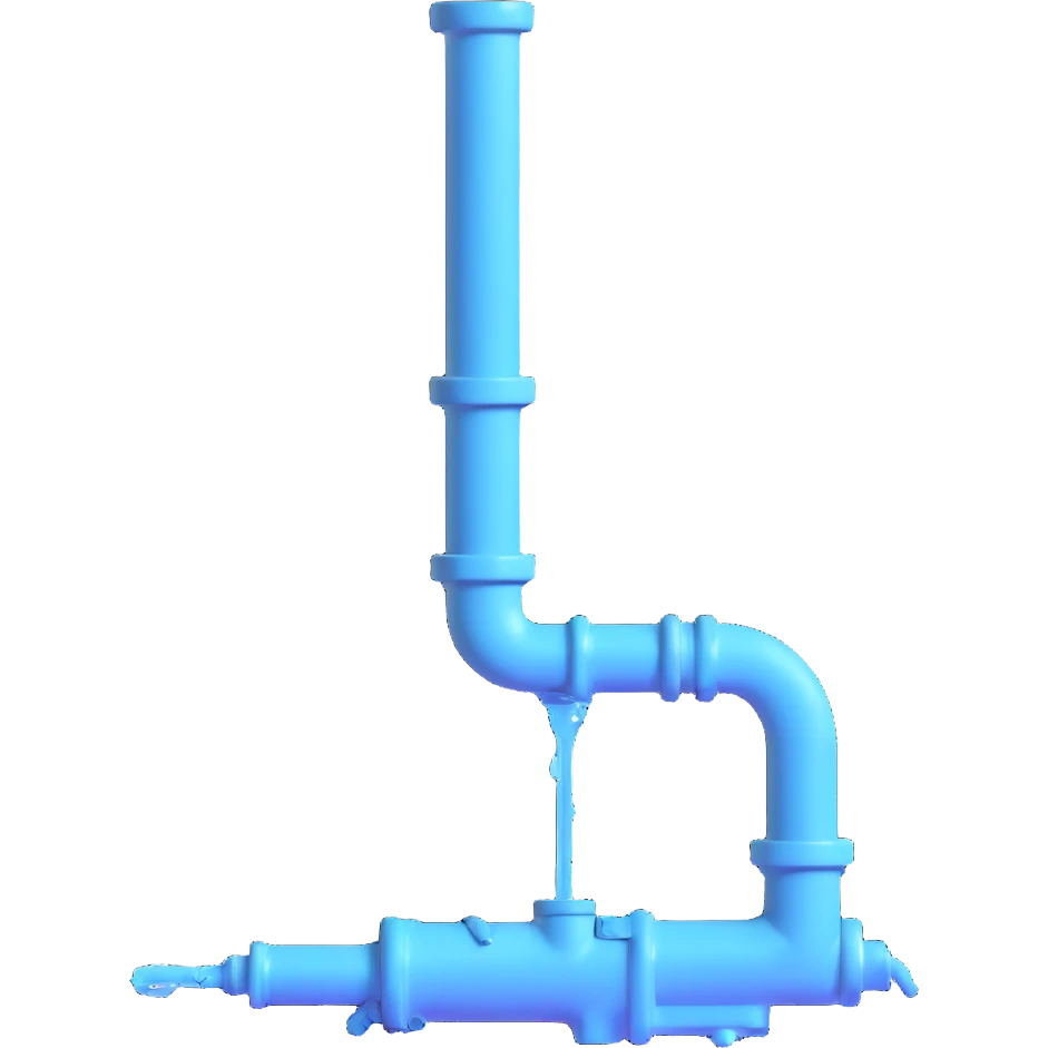 
3D render of a cracked pipe with water dripping from it, Pixar-style, clean and realistic, soft reflections, isolated on white background, professional and colorful

 emoji