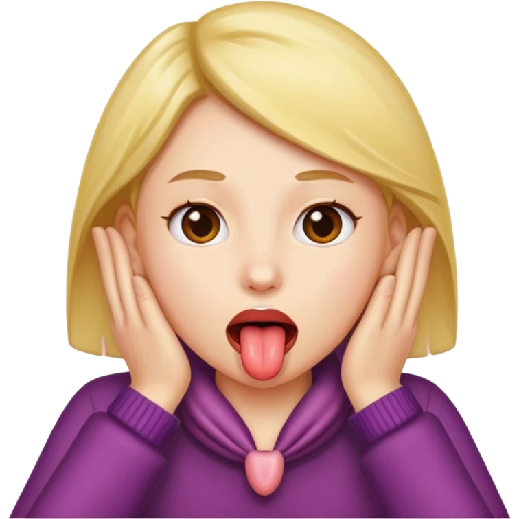 Face with tung out and hands around neck emoji