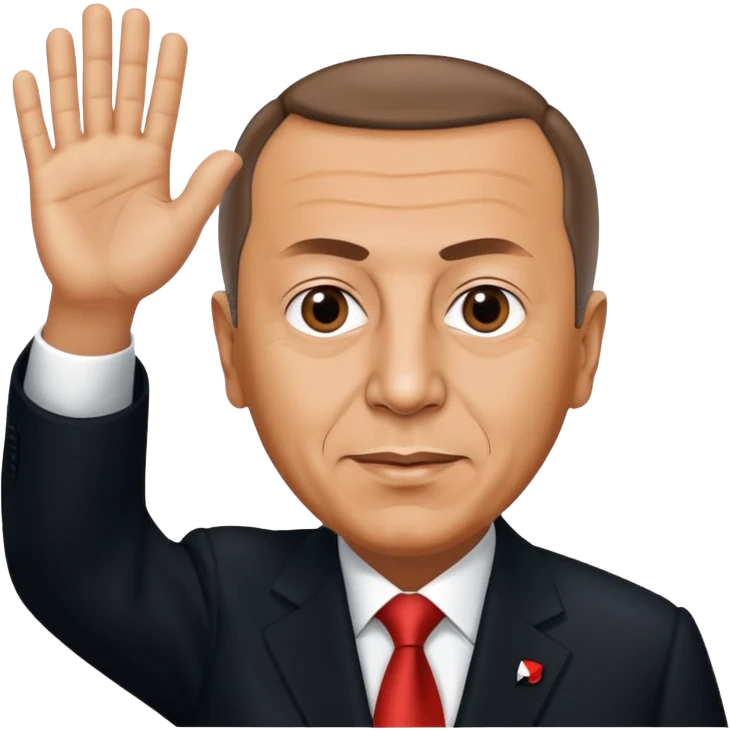 Recep Tayyip Erdogan, waving emoji