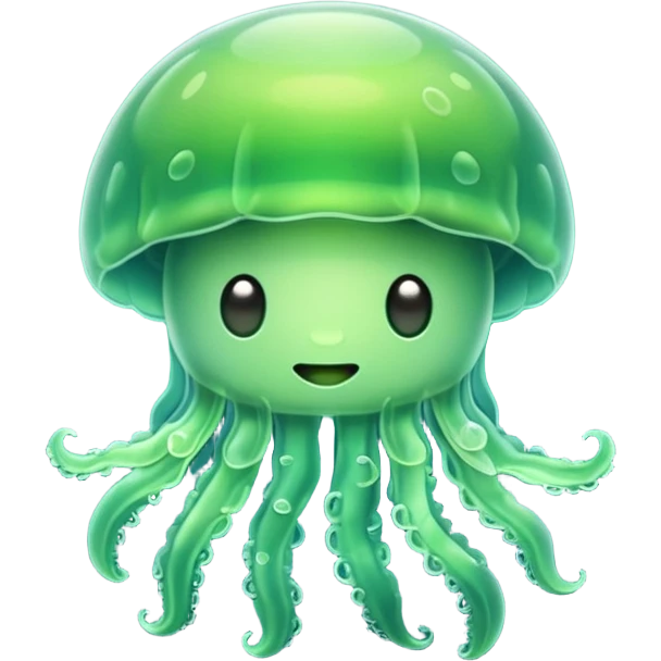 Cute green jellyfish emoji