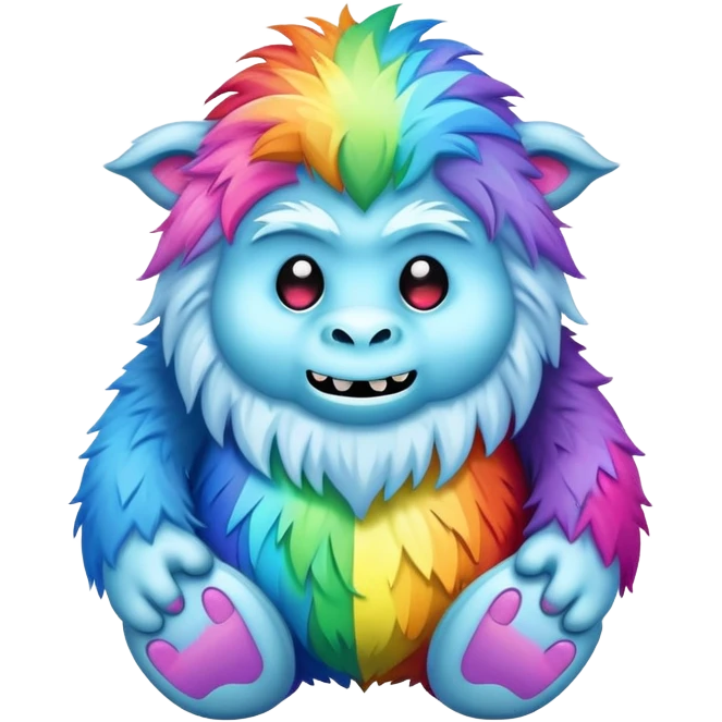 easter rainbow yeti emoji