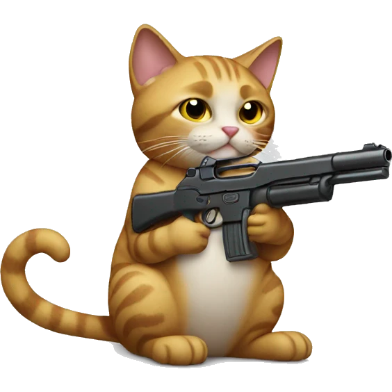Cat holding gun emoji