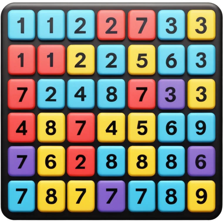 Sliding Puzzle toy with 15 number squares that slide up or down, left or right, a classic toy emoji