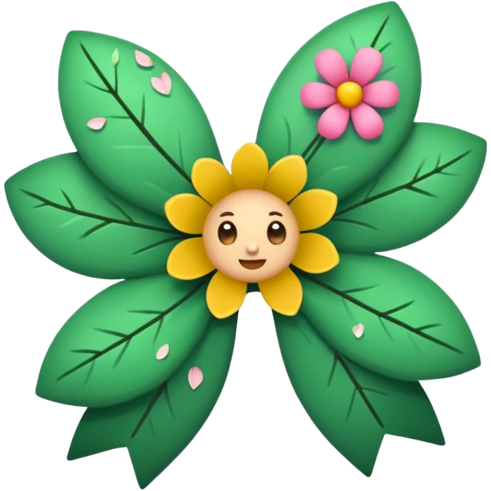 forest character small bow with flower petals emoji