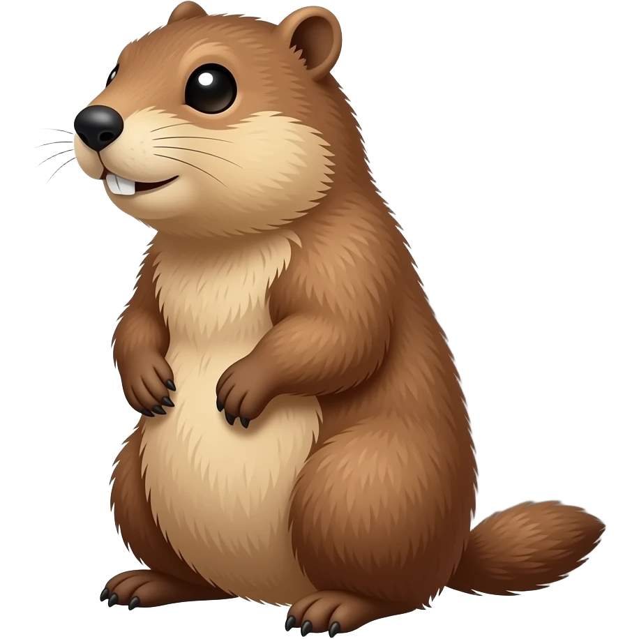 A groundhog seeing his shadow emoji