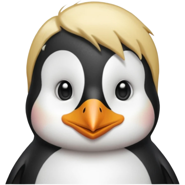 Pingüino con cabello rubio emoji