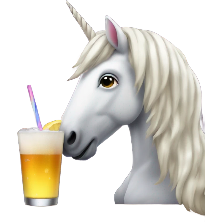 Unicorn drinking at bar emoji