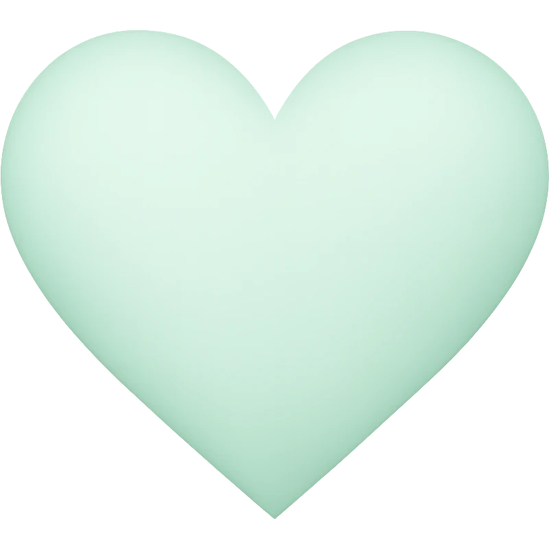heart with a soft mint green gradient emoji